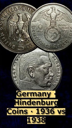 Germany · Hindenburg Coins · 1936 vs 1938