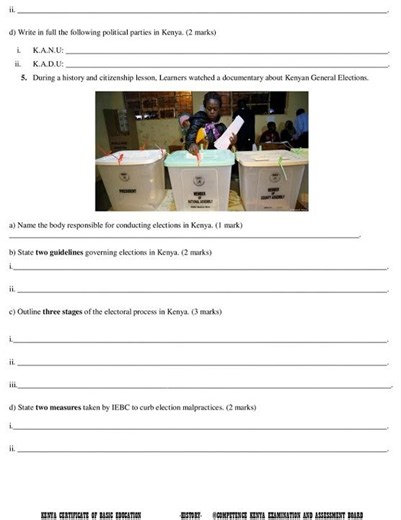 Grade 10 History and Citizenship End of Term 1 2026 Exam with Marking Scheme