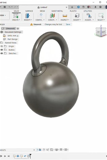Fusion 360 Beginner Project | Kettlebell Product Design | Weight Ball Product Design in Fusion 360