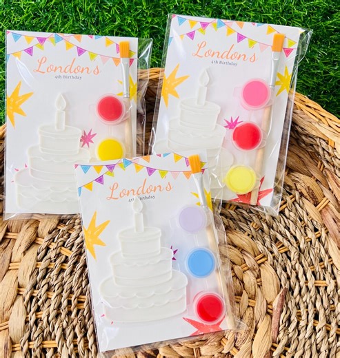 Cake Paint Kit Party Favor: Personalized Kids Birthday Craft