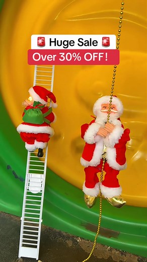 🎄 Animated Motorized Climbing Santa 🎅 Ready to add some magic to your holidays? Meet the Animated Motorized Climbing Santa—he climbs a rope ladder, plays festive music, and brings ALL the fun! 🎶 🌟 Perfect for your Christmas tree, mantel, or any space! This Santa moves up and down, spreading joy to everyone around! Perfect gift for kids and families! 🎁 ❓ Where would YOU put this Santa in your home? Let us know in the comments!👇 🎅 Get yours now for just $14.99! Hurry, they’re going fast! 🏃