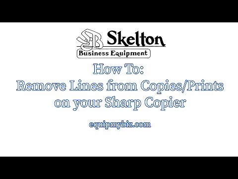 How To Remove Lines from copies/prints on Sharp copier