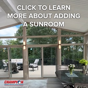 77 reactions · 12 shares | There are many custom finishes you can add to your Champion sunroom to make it uniquely yours. Save up to $10,000 on a sunroom for a limited time*! Book your FREE estimate: https://bit.ly/3I2BvNc | Champion Windows & Home Exteriors | Facebook
