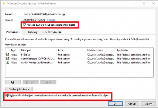 How to change Ownership of a File or Folder in Windows 11