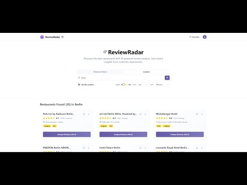 ReviewRadar - AI-Powered Restaurant Review Analysis