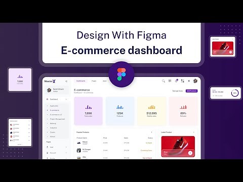 Figma Ecommerce Admin Dashboard | Part 01 | UI Design | Figma Tutorial 2023 | Atomic design system.