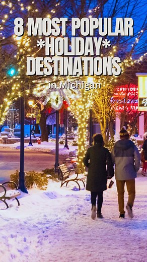 8 Most POPULAR *HOLIDAY DESTINATIONS* in Michigan! 🚗 Day Trip or Weekend Getaway, @semichiganforddealers is helping us discover the MOST POPULAR HOLIDAY ROAD TRIPS your family will love in Michigan! 🎁Grand Rapids Come @experiencegrandrapids with a magical r ide on Memory Lane Train at the Christmas Lite Show, hit the ice at Rosa Parks Circle Ice Rink, shop the ChristKindl Markt, explore the lightshow ENLIGHTEN at Meijer Gardens, and check out the awesome temporary museum exhibits at @grcmuseum