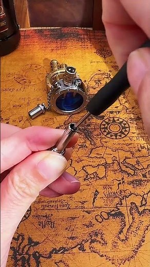 Thorens Steampunk Pocket Watch Lighter | Brass Body & Transparent Fuel Chamber