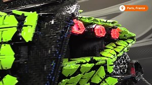 Built entirely with LEGO plastic pieces, a Lamborghini supercar was featured at the Paris Auto Show | Reuters