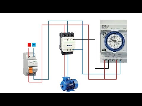 single phase motor timer connectionn | Single Phase Motor Starter With Timer Diagram