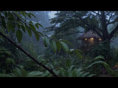 Peaceful Sleep Instantly with Real Rain Sounds at Night on Forest Leaves | Feel Calm Tonight
