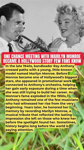 One chance meeting became a hollywood story few fans know#rayanthony#marilynmonroe