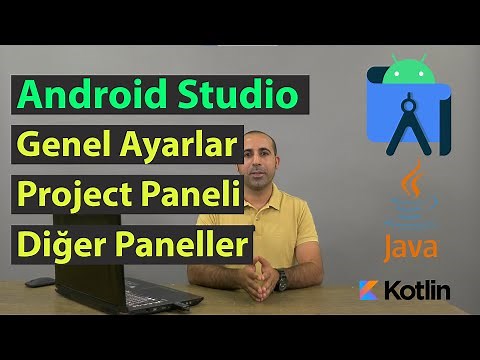 3. Android Studio Genel Ayarlar, Project paneli, Palette paneli, Attributes paneli Component tree 4K