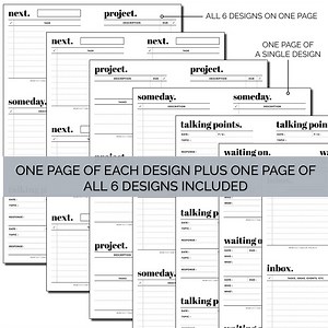 GTD Sticky Note Templates