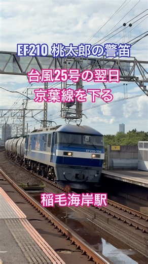【蘇我から先は運転見合わせ】台風25号の翌日、なんとか動いている京葉線を下る貨物列車