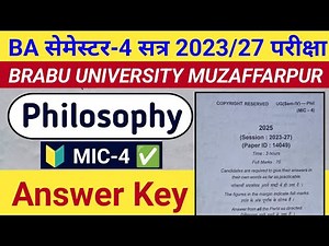 B.A 4th Semester Philosophy Mic 4 Answer key | Ba 4th Semester Philosophy Answer key | Ba Philosophy