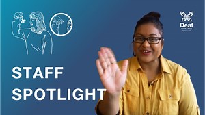 😀 Staff Spotlight 👋 Kia ora to Candice David! TRANSCRIPT: Hello, my name is Candice! I live in Palmerston North, working at Deaf Aotearoa as a Children & Youth Facilitator and an English to NZSL Translator. As a Children & Youth Facilitator, I travel to visit families at home, teach NZSL, and support their bilingual development at home. In my Translation role, I look at the English text (which can be very long!), then film it into NZSL. I love both of these roles, and I really enjoy doing them