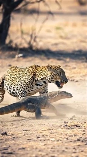 Epic Leopard vs Lizard Battle in the Wild! | Nature's Fierce Fight #shorts #animation