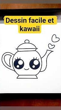 comment dessiner une théière kawaii #comment_dessiner