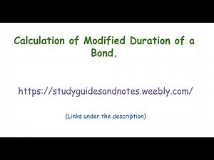 Calculation of Modified Duration of a Bond