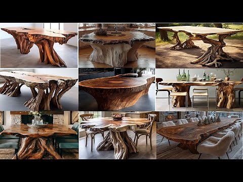 Organic Wood Furniture Tree Shaped Dining Tables Ideas Functional and Luxurious Home Décor Pieces.