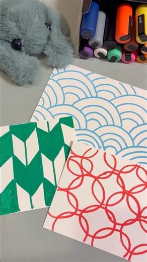 3 Japanese Patterns with POSCA ✏️ #shorts
