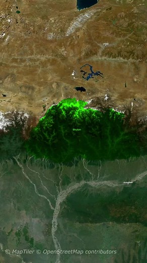 Did you know that bhutan needs to cross 5 countries to reach china despite having border with them. #geography #map #fun