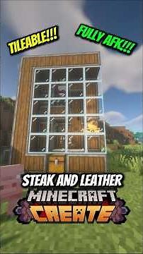 Steak and Leather Minecraft Create Farm #createmod #minecraft