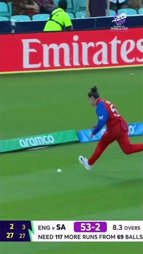 The run. The dive. The save 🤩 Linsey Smith is electric in the field ⚡️ #T20WorldCup