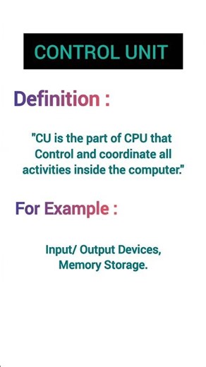 What is control Unit|Definition and Example of CU| #informationtechnology
