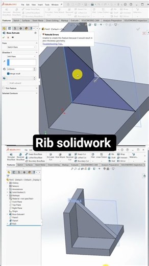 Solidwork how to make Rib in Solidwork