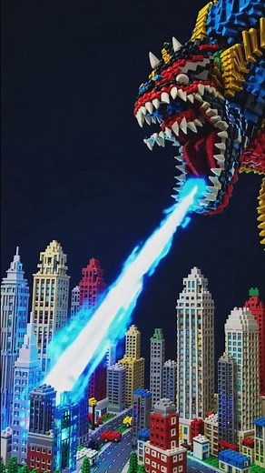 Atomic LEGO Godzilla Breath! Epic MOC Build Revealed! 🚀🍫 #Shorts #Godzilla