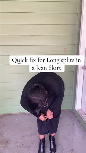 Quick Fix for Long Splits in a Jean Skirt