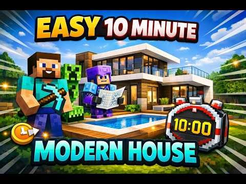 EASY 10 MINUTE MODERN HOUSE TUTORIAL | #Builderlad #minecraftbuilding #minecraftbuilds