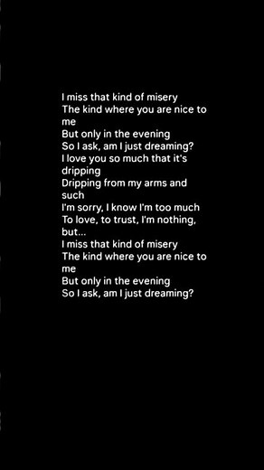 "I miss that kind of misery..." | PUPSIES - Misery (Lyric Video) try with your own voice. lyrics.