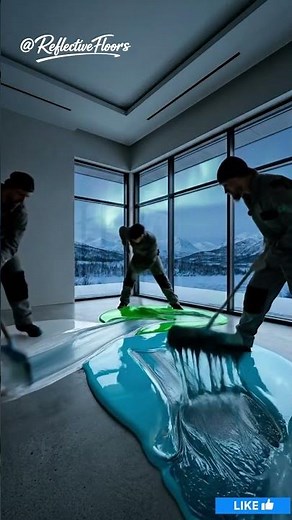 Polar Light Ice Epoxy Floor Transformation #epoxyfloor #renovation #interiordesign