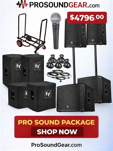 🔥 PRO SOUND PACKAGE – Built to Perform 🔥 Take your events, DJs sets, and live performances to the next level with this professional Electro-Voice sound system bundle 🎶💥 This complete package delivers powerful low-end, crystal-clear highs, and reliable performance for DJs, bands, venues, churches, and event production companies. ✅ Massive sound coverage ✅ Trusted Electro-Voice quality ✅ Perfect for events, rentals & live shows ✅ All-in-one professional solution 💰 Price: $4,796.00 🚚 Fast shi
