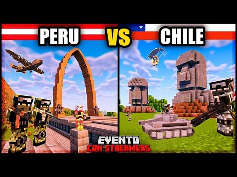 100 Jugadores SIMULAN UNA GUERRA entre PERÚ y CHILE en Minecraft Hardcore con STREAMERS!!