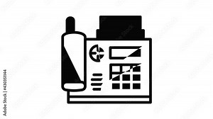 Fax phone icon animation outline best object on white background