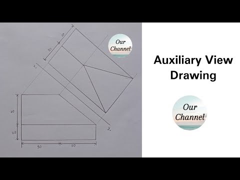 How to draw Auxiliary View of Inclined Surface | Engineering Drawing | Auxiliary View | Easy Drawing
