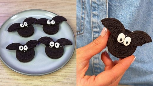 2-Ingredients No Bake Oreo Bat Cookies for Halloween