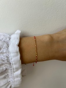 Red Silk Cord Bracelet. 24k Gold Vermeil Silk Bracelet. Pure Silk Cord Bracelet With Karen Hill Beads. Beaded Silk Bracelet. 11 Colours - Etsy
