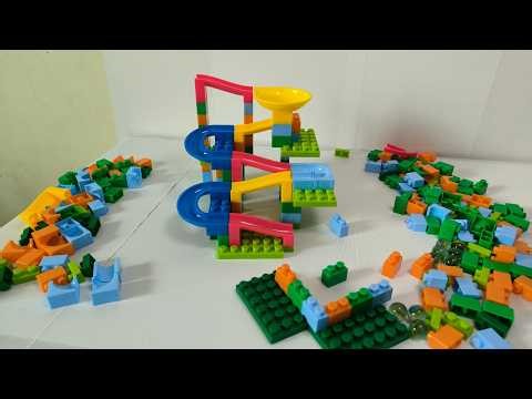 Watch me Build Marble Run 5 Level Ball rolling | DIY | LEGO | BUILDING BLOCK