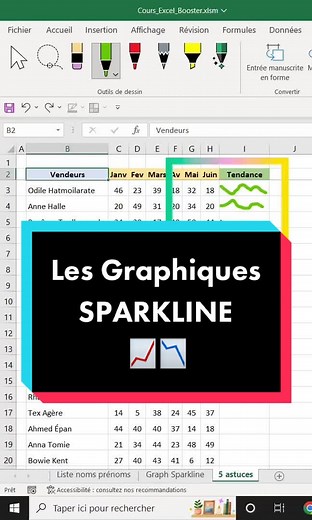 Découvre comment réaliser un graphique de tendance en 2 clics 😎 #apprendreexcel #astuceexcel #excelfrancais #microsoftexcel #excel