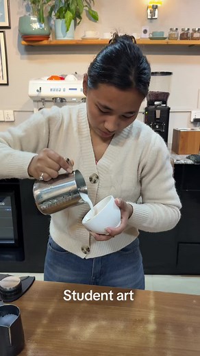 Student Latte Art Journey at The School of Coffee Beans