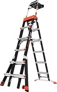 Little Giant Ladders, Select Step, 6 to 10 ft, Adjustable Step Ladder, Fiberglass, Type IAA, 375 lbs weight rating, (15131-001) - Amazon.com