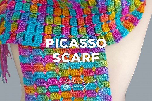 Crochet Picasso Yarn Scarf [Free Video Tutorial & Written Pattern!] — Hooked by Robin