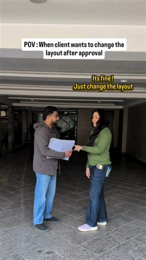 SNC Promoters & Developers on Instagram: "How's it possible now ? 🙃🙆 . . . . #constructionmeme #snc #snarangconstructions #constructiontrends #constructionjourney ( client layout change, construction site problems, builder client issues, site work struggles, construction memes india, site supervision challenges, layout change after approval, construction process india )"