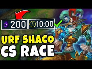 200 CS BY 10 MINUTES CHALLENGE!! - URF Pink Ward Shaco