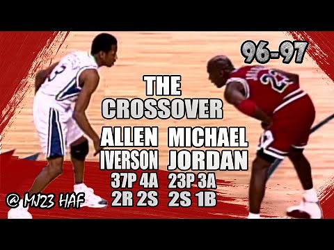 Michael Jordan vs Allen Iverson Highlights (1997.03.12) - 60pts, AI INFAMOUS CROSSOVER on MJ!